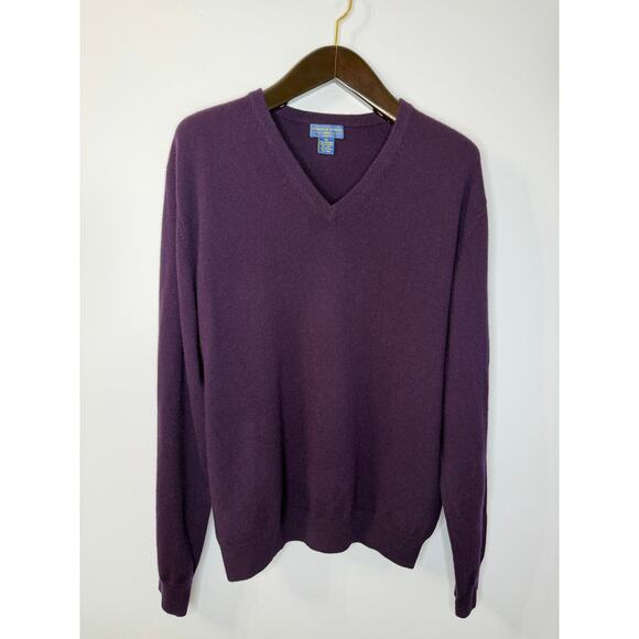 JOSEPH & LYMAN CASHMERE V Neck Long Sleeve Sweater Men's XL Preppy - Picture 1 of 9
